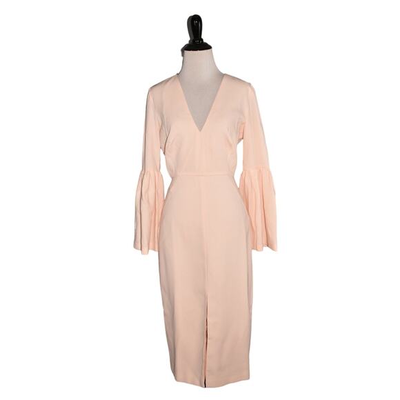 JILL JILL STUART NEW $350 Bell Sleeve V-Neck Dress in Powder Size 6 - Picture 2 of 4